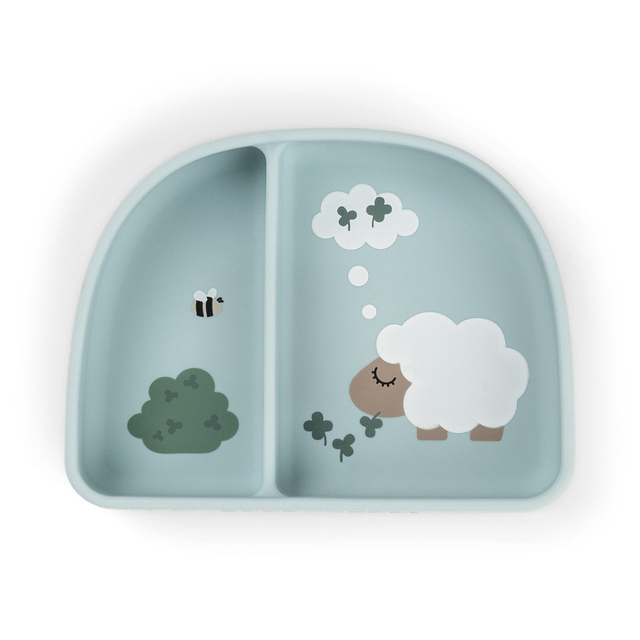 Done by Deer Stick&Stay Snackschale Tiny Farm in Blau für Kinder aus Melamin - Bild 1