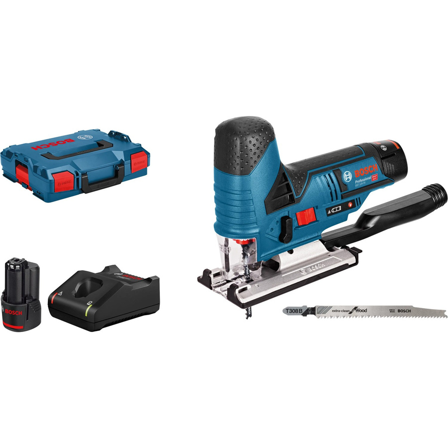 Bosch Professional Akku-Stichsäge GST 12V-70 mit 2x 3,0 Ah Akkus in L-Boxx, Blau/Schwarz - Bild 2