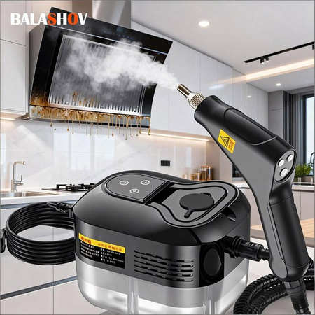 BALASHOV Handheld Dampfreiniger Schwarz zur Hochtemperatur-Sterilisation und Reinigung für Auto, Küche und Haushalt