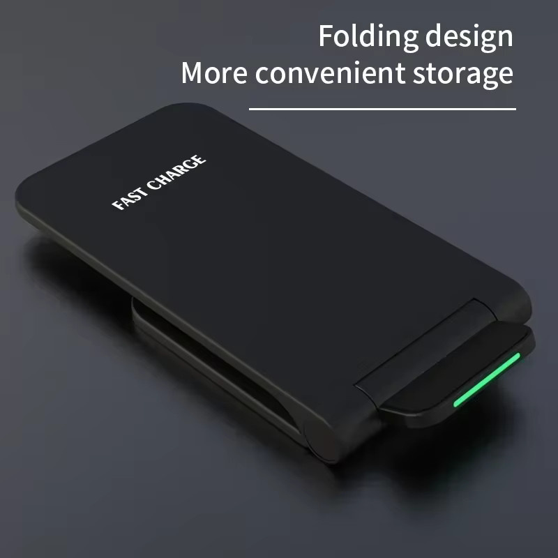 XIKCU Kabellose Ladestation als Schnellladegerät mit Halterung für iPhone und Samsung in Schwarz - Bild 4