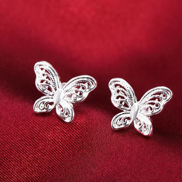 QWWASD Ohrringe Schmetterling, 925 Silber, Damen - Bild 1