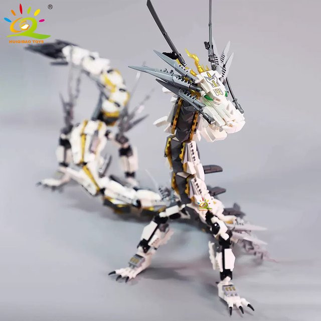 HUIQIBAO Weißer Drache Modell Bausteine, 1485 Teile - Bild 1