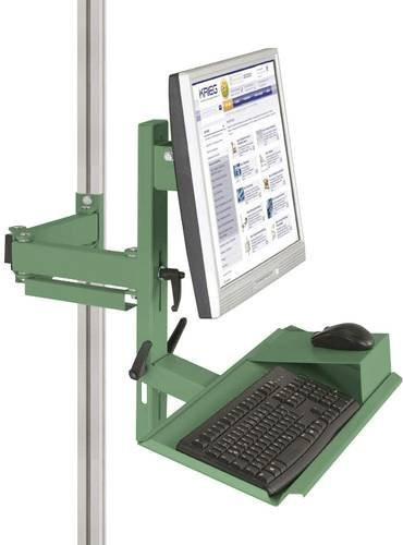 Manuflex Ergonomie Monitorträger ZB8287.6011 für CANTOLAB und ALU mit Tastatur- und Mausfläche sowie VESA-Adapter 75x75 mm in Grün - Bild 1
