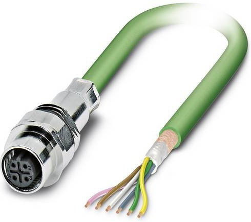 Phoenix Contact 1529768 Sensor-Aktor-Einbausteckverbinder M12 Buchse, 5-polig, grün, Schraubanschluss - Bild 1