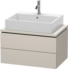Duravit Waschtischunterschrank Compact L-Cube in Beige Matt mit 2 Schubkästen, B/T: 72 x 47,7 cm - Bild 1