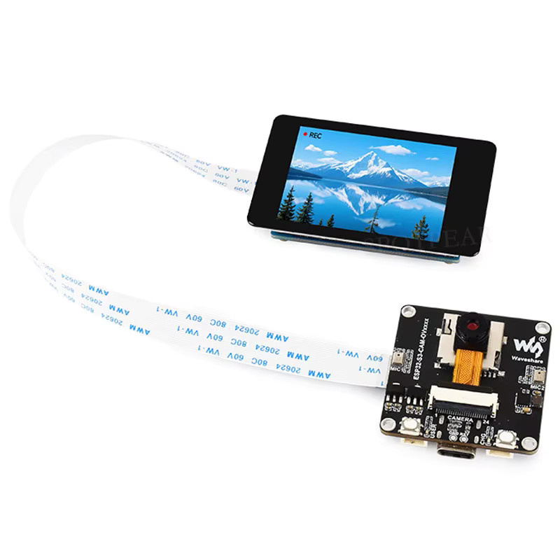 Spotpear ESP32-S3 KI-Kamera-Entwicklungsboard mit Doppelmikrofon und Display-Port in Schwarz - Bild 4