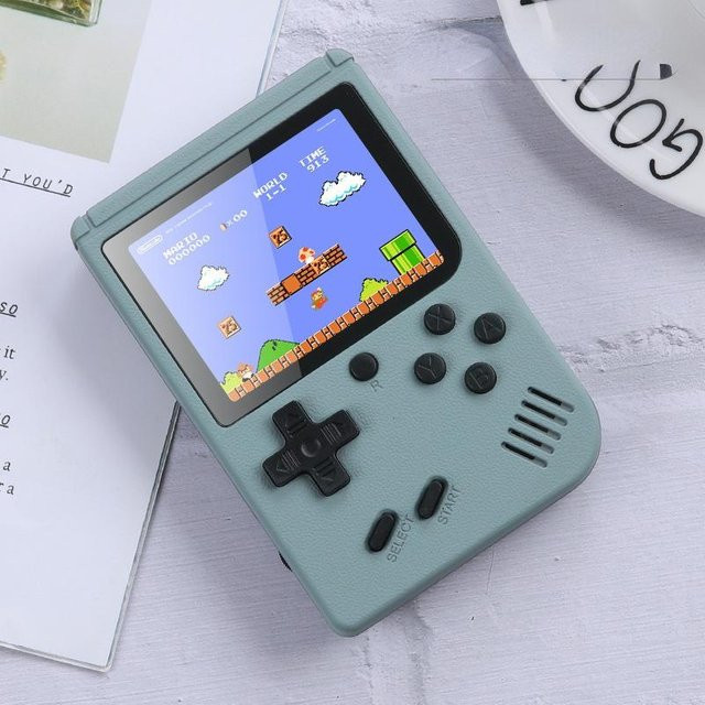 Macaron Mini-Retro-Handspielkonsole QLY mit 500-in-1-Spielen in Grau - Bild 1