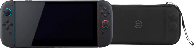 Nintendo Switch 2 mit BlueBuilt Schutzhülle in Schwarz und Blau - Bild 1