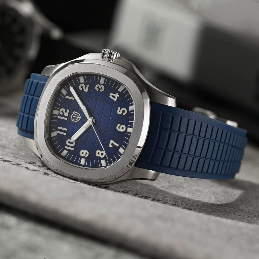 Watchdives Armbanduhr, Quarz, Edelstahl, 38 mm, Blau, Herren - Bild 5