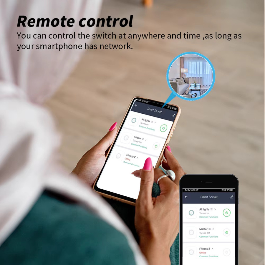 Tuya WiFi Smart Plug mit Stromüberwachung und Zeitschaltfunktion, Smart Life App-Steuerung, kompatibel mit Alexa und Google, Farbe: Weiß - Bild 2