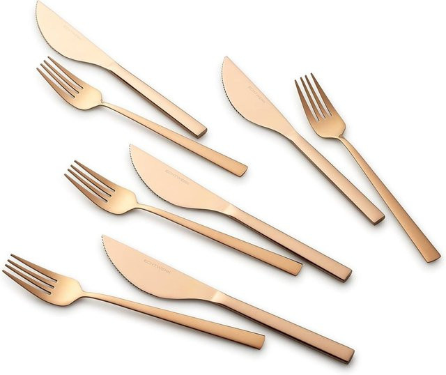 ECHTWERK Pizzabesteck-Set Bari aus Edelstahl in Bronze, 8-tlg. - Bild 1