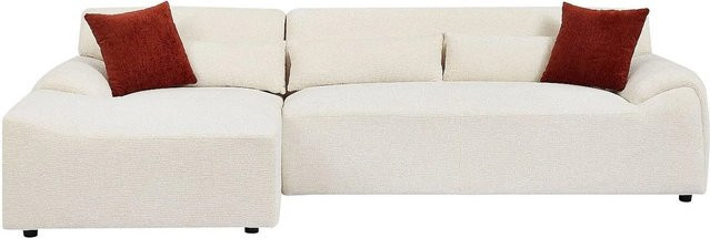 Vente-unique Ecksofa Ovilio in Beige aus Chenille-Stoff, Breite: 293 cm - Bild 1