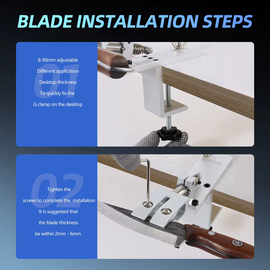 Sy tools 360 Grad Flip-Messerschärfersystem aus Aluminium in Silber - Bild 3