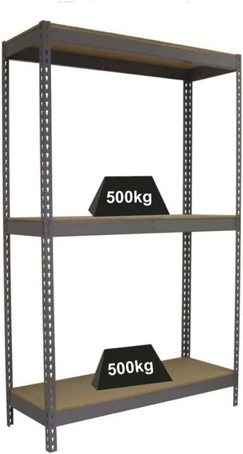 PROREGAL Schwerlastregal Wood Beast Grey H x B x T: 200 x 210 x 75 cm, 3 Ebenen, Fachlast 500 kg - Bild 1