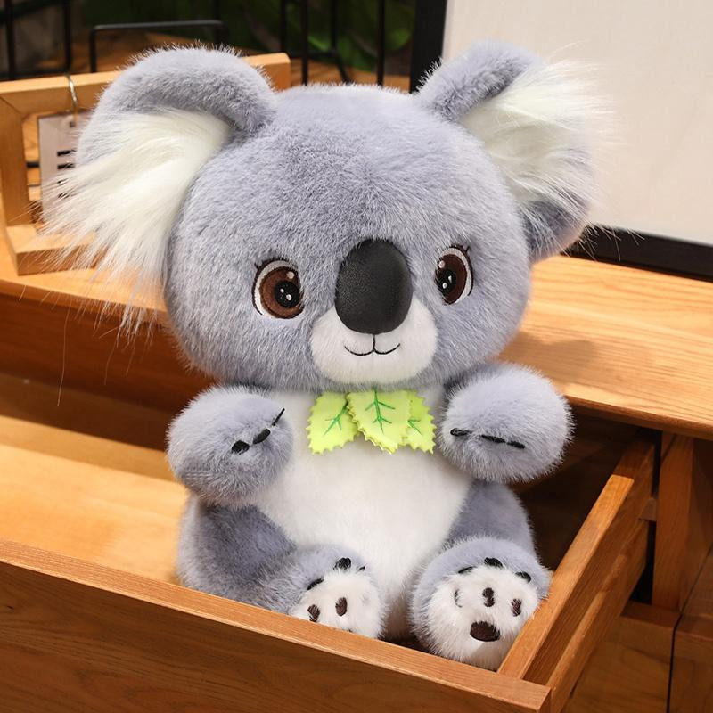 Grauer Koala Plüschtier mit Blättern - Bild 4