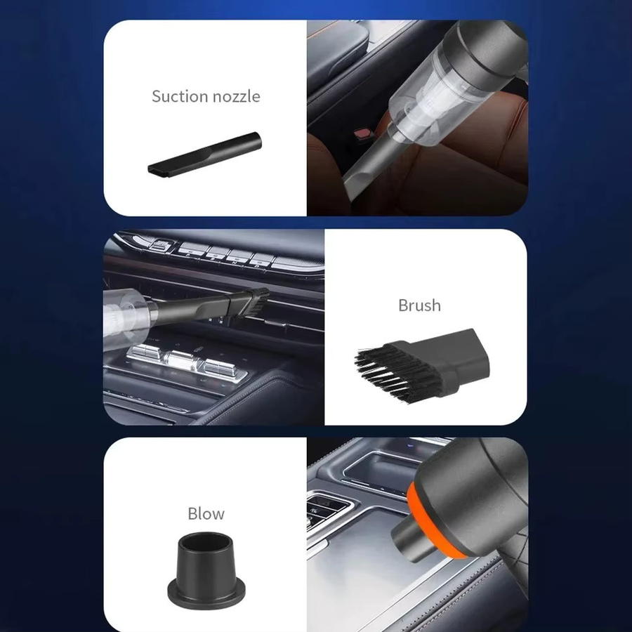 Kabelloser Hochleistungs-Handstaubsauger für Auto und Zuhause, 120 W, Schwarz, Wiederaufladbar - Bild 6