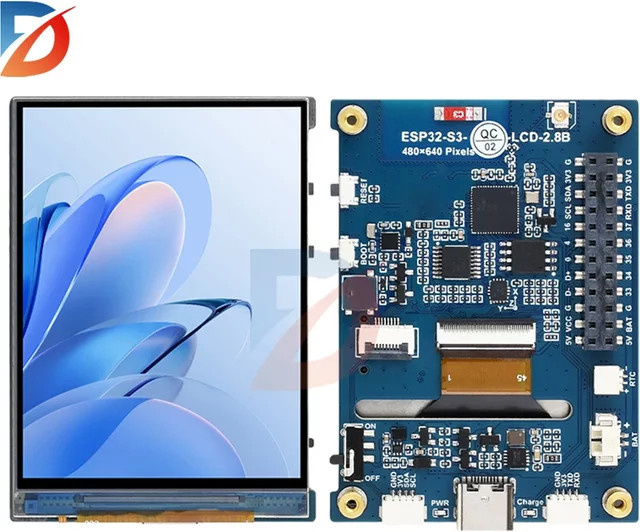 Diymore ESP32-S3-Touch-LCD-2.8B Entwicklungsboard mit 2.8 Zoll kapazitivem IPS-Touchdisplay, 480 x 640 Auflösung, WiFi und Bluetooth, USB-C Anschluss - Bild 1