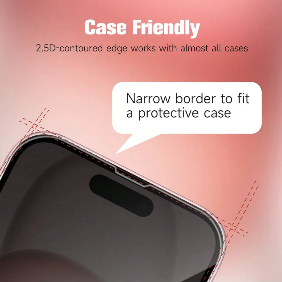3er-Pack Sichtschutzfolie aus gehärtetem Glas für Apple iPhone 17, 17 Pro und 17 Pro Max, transparent - Bild 4