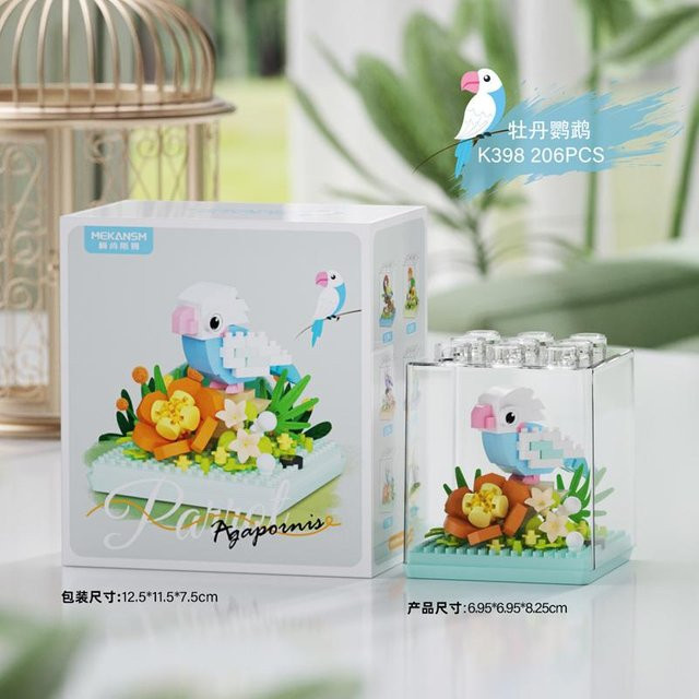 Wucifang Bags Papagei Mikro-Bausteine DIY Montage Set für Erwachsene - Bild 1