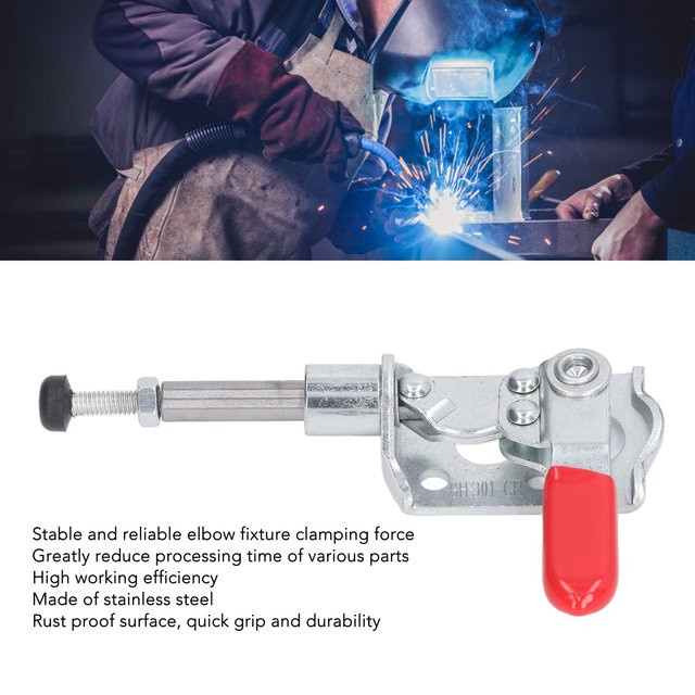 Fdit Push-Pull-Knebelklemme für die Holzbearbeitung mit 16,4 mm Hub und 40 kg Klemmkraft in Silber - Bild 1