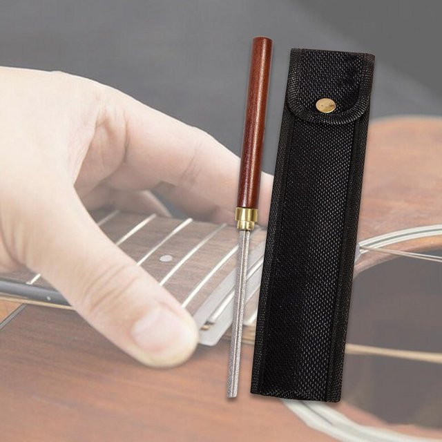 Binchi Outdoor Product Gitarrenbund-Kröpfungsfeile aus Edelstahl für die Gitarrenwartung und das Griffbrettschleifen in Braun - Bild 1