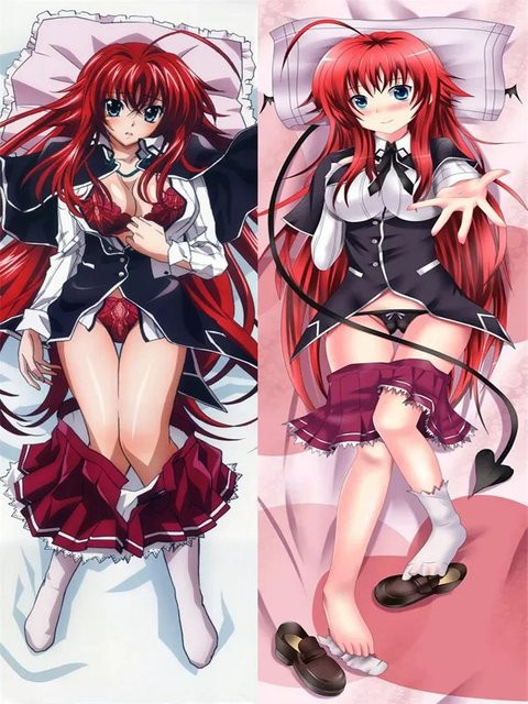LorlaDREAM Anime Dakimakura Körperkissenbezug High School DxD Rias Gremory Himejima Akeno B/H: 40 x 120 cm, Mehrfarbig - Bild 1