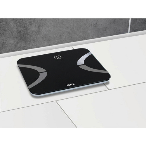 Wenko Analysewaage mit LED und Bluetooth aus Glas in Schwarz und Grau, B/T/H: 30 x 26 x 2,1 cm - Bild 3