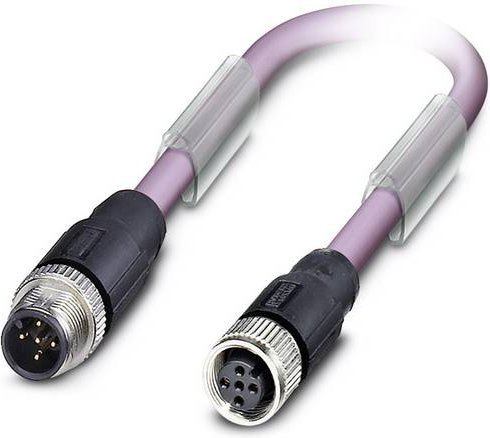 Phoenix Contact Sensor-Aktor-Datensteckverbinder M12 Stecker gerade Buchse gerade, 5 Pol, l: 15,00 m, lila - Bild 1