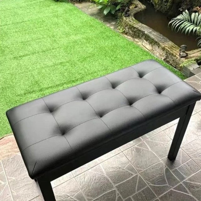 LIUSHADUOLA Klavierhocker in Schwarz mit gepolstertem Rahmen und Kunstlederbezug - Bild 1
