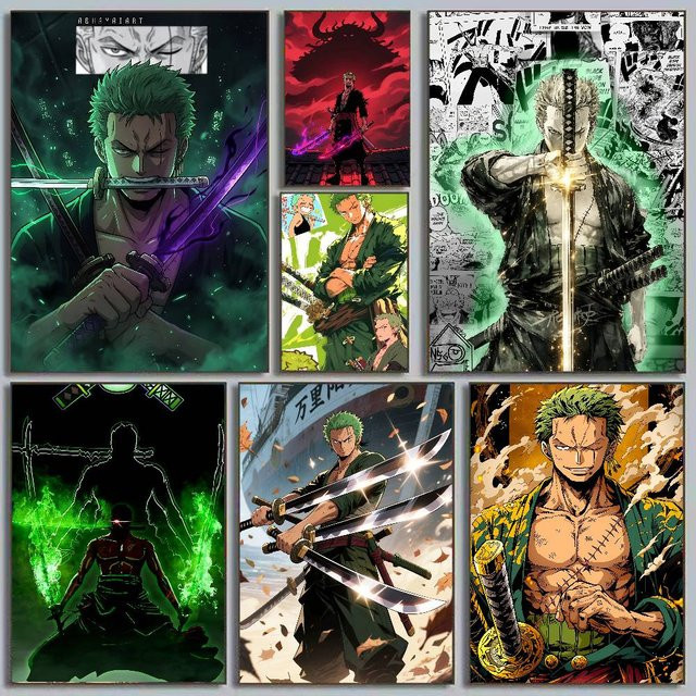 One Piece Zoro Dark King Poster von Bandai, wasserfestes Wandposter in Mehrfarben, rechteckig - Bild 1