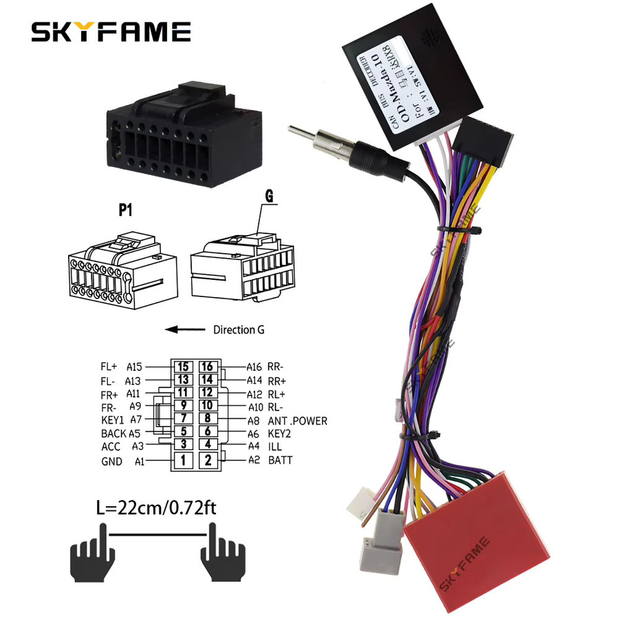 SKYFAME Auto 16pin Kabelbaum Adapter mit Canbus Box Decoder für Mazda RX8 Android Radio Power Kabel - Bild 4