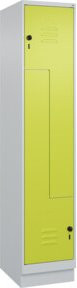 C+P Z-Spind Classic PLUS mit Sockel, 2 Fächer, Sicherheits-Drehriegel, Grau/Grün, H x B x T: 195 x 40 x 50 cm - Bild 1