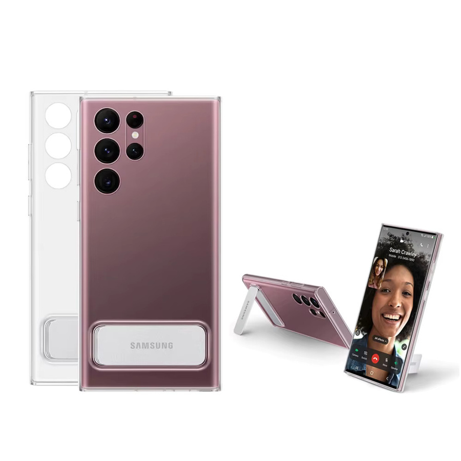 Samsung Galaxy S22 Ultra Transparente Standhülle EF-JS908 mit ausklappbarem Ständer - Bild 1