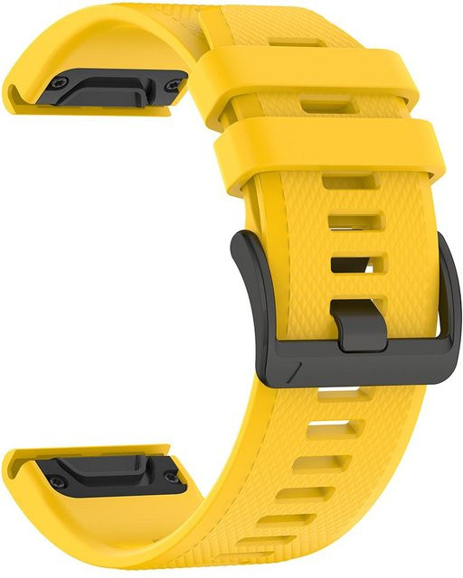 MY-CASE Uhrenarmband Silikon, QuickFit, 26mm, 22mm, yellow, Unisex - Bild 1