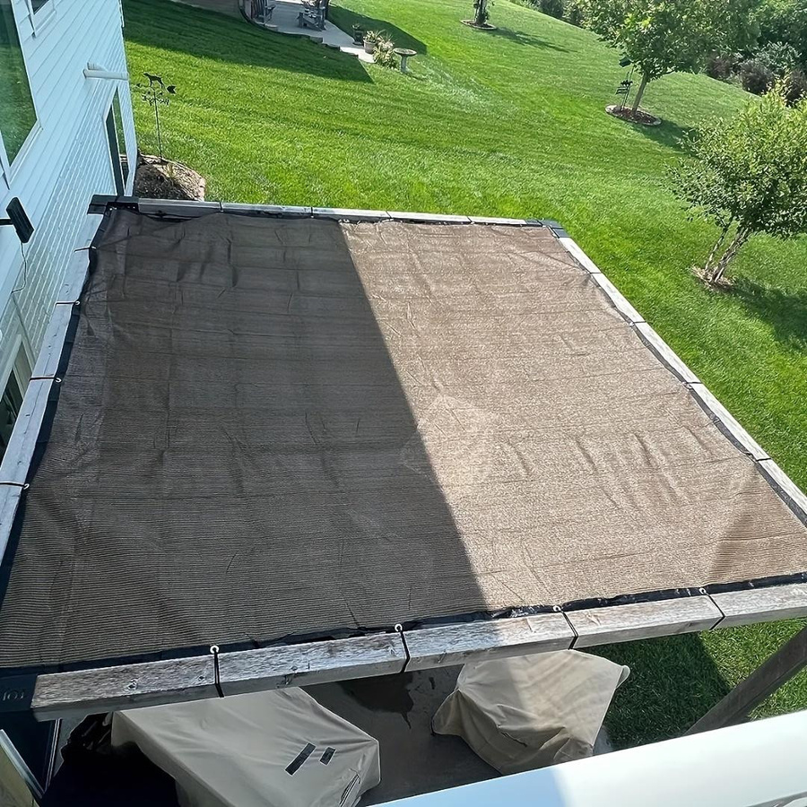 Sonnenschutznetz von YC Direct in Braun mit 90% UV-Schutz und 81-90% Schattierungsrate aus Polyestergewebe, B x H: 5 x 3 m - Bild 4