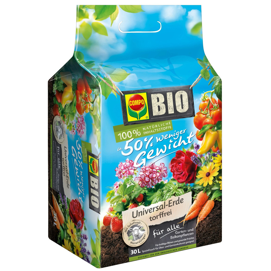 Compo Bio Universal-Erde torffrei mit Schafwolle für Garten, Balkon und Obst- sowie Gemüsekulturen - Bild 2