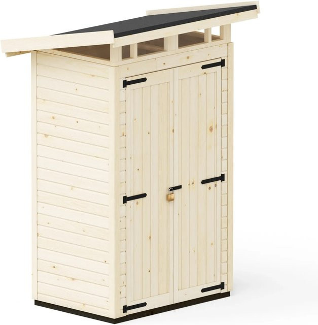 UPYARD Holz-Gartenhaus Strongbox S Natur mit Pultdach und modernem Design, Unbehandelt, B/T/H: 76 x 70 x 179 cm - Bild 1