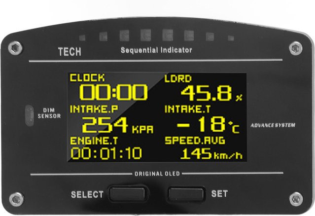 GoolRC OBD2 Multifunktions-Messgerät DO907OBD Renn-Display für das Auto, 9V bis 16V, Schwarz - Bild 1
