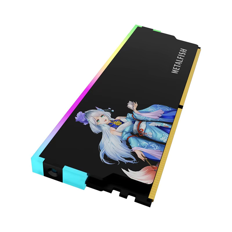 METALFISH DRAM Kühlkörper ARGB 5V-3PIN für DDR3 DDR4 DDR5 Speichermodule in Weiß - Bild 3
