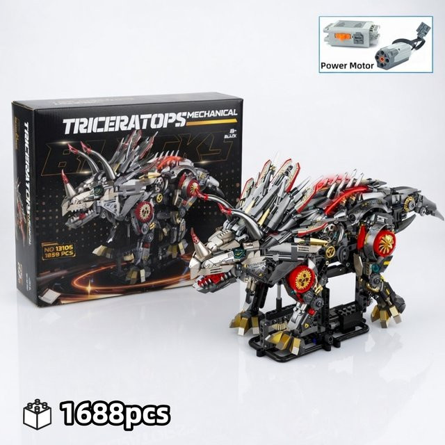 FUNXINEE Technischer Mechanischer Triceratops Baukasten, Dinosaurier, 1688 Teile, ab 8 Jahren - Bild 1