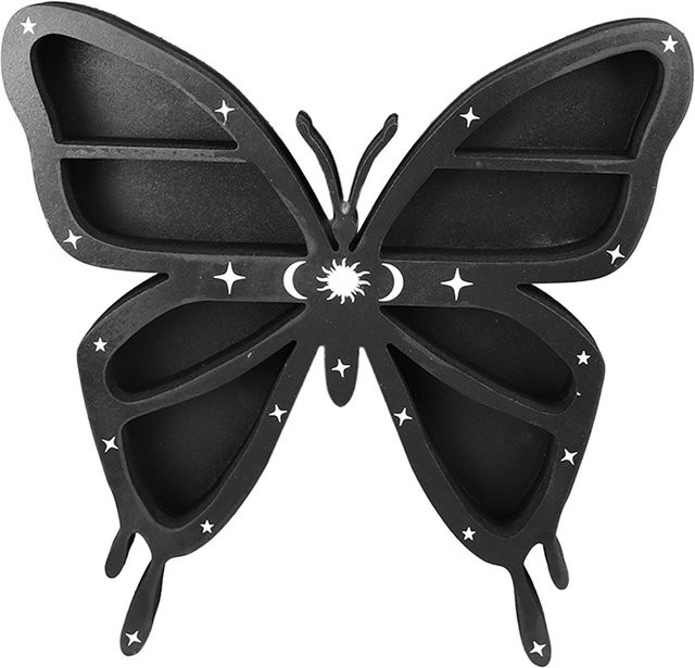 GoolRC Mehrzweck Kristallregal mit Schmetterlings-Design in Schwarz zur Wandmontage - Bild 1