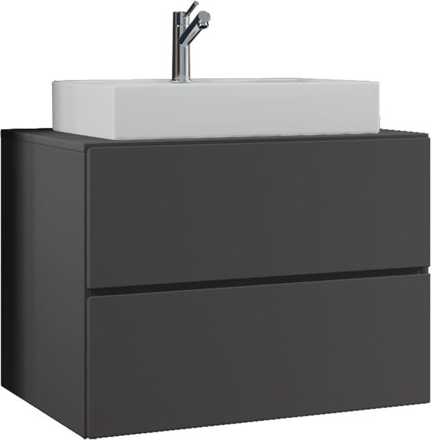 VCM Badmöbel Set Lendas 2-tlg. Waschplatz mit Keramik-Waschtisch und Unterschrank mit Schubladen, Breite: 80 cm - Bild 1