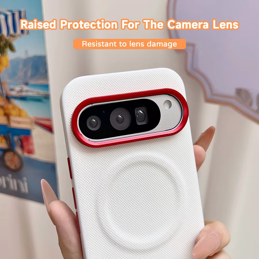 Slim Protect Schutzhülle für Google Pixel 10 Pro XL, Pixel 10 Pro, Pixel 9A und Pixel 9 Pro mit Magnetring und rotem Kreis-Linsenschutz in Schwarz, Weiß oder Rot - Bild 3