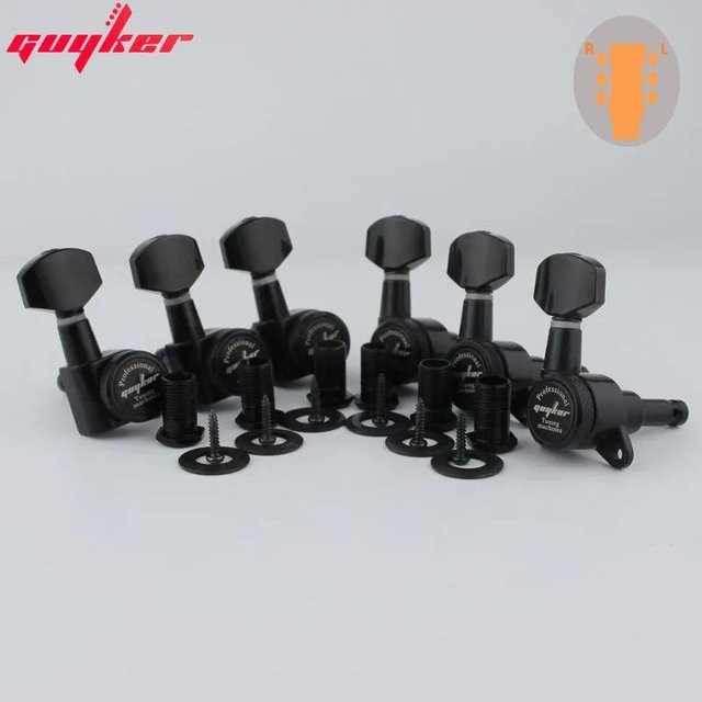 Guyker Locking-Gitarrenmechaniken in Schwarz mit einem Übersetzungsverhältnis von 1:18, 1 Set - Bild 1