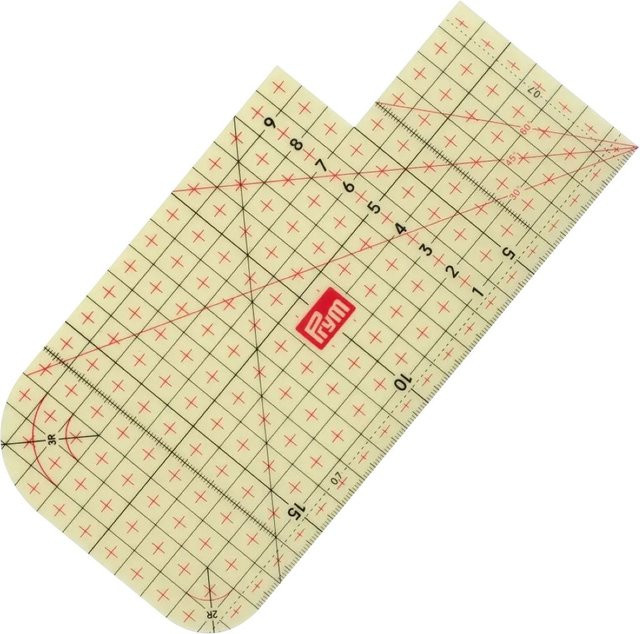 Prym Bügellineal transparent B: 20 cm, T: 10 cm - Bild 1