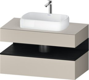 Duravit Waschtischunterschrank Qatego in Weiß und Beige, Wandmontage, Matt, B/T/H: 100 x 55 x 60 cm - Bild 1