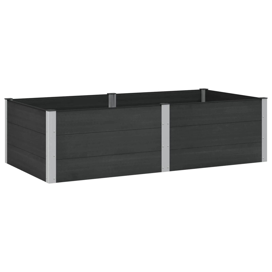 vidaXL Hochbeet aus WPC und Aluminium in Schwarz, B/T/H: 200 x 100 x 54 cm - Bild 2