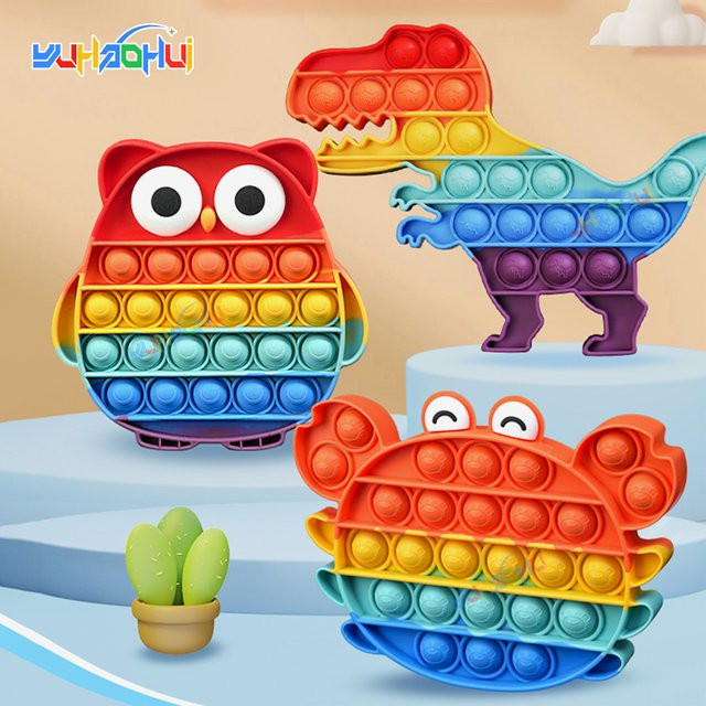 YuHaoHui Rainbow Pop Push Bubble Fidget Anti Stress Relief Toys - Bild 1
