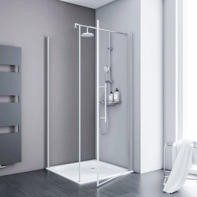 Schulte ExpressPlus Set Duschkabine Alexa Style 2.0 Eckdusche mit Duschwanne, transparent, B/T/H: 90 x 90 x 192 cm - Bild 1