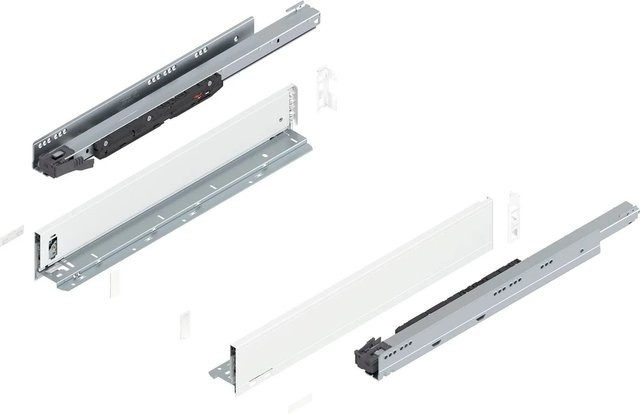 Blum Legrabox Pure Set Schubladenauszug mit Tip-On Vollauszug, Farbe Seidenweiß Matt, 1 Paar, Auszugslänge: 550 mm, Tragkraft: 70 kg - Bild 1